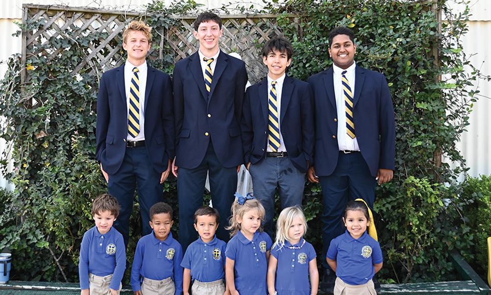 The seniors and the pre-Kindergarteners at St. Mary’s Catholic School in Taylor are known as the “book ends” of the school.