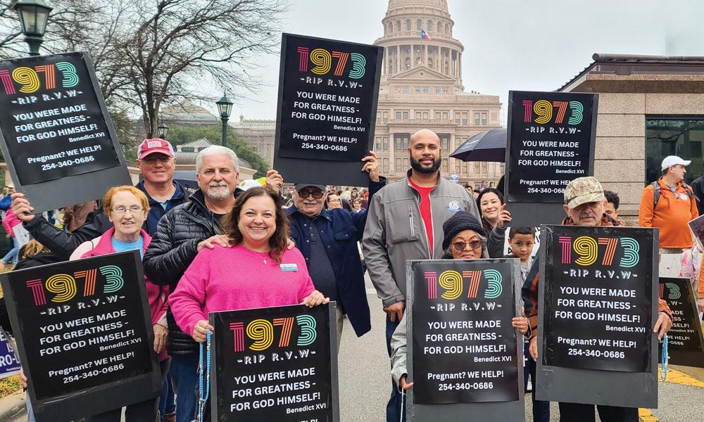 Pro-life advocates from St. Stephen Parish in Salado marched in January’s Rally for Life in Austin.