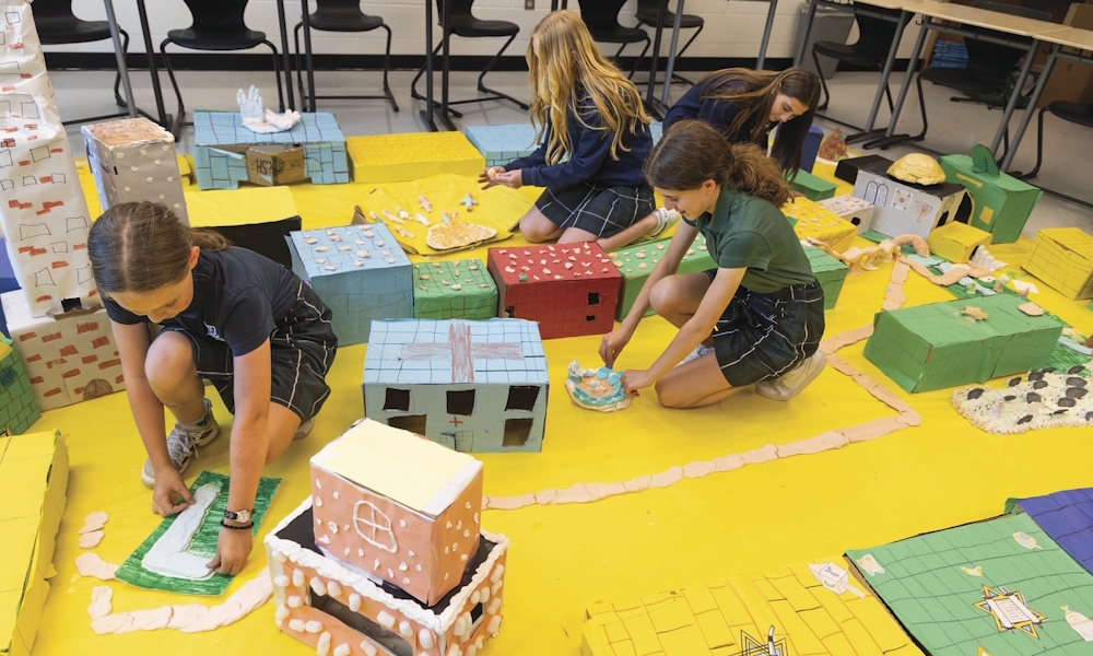 Fifth graders walk with Jesus as they build Jerusalem 2
