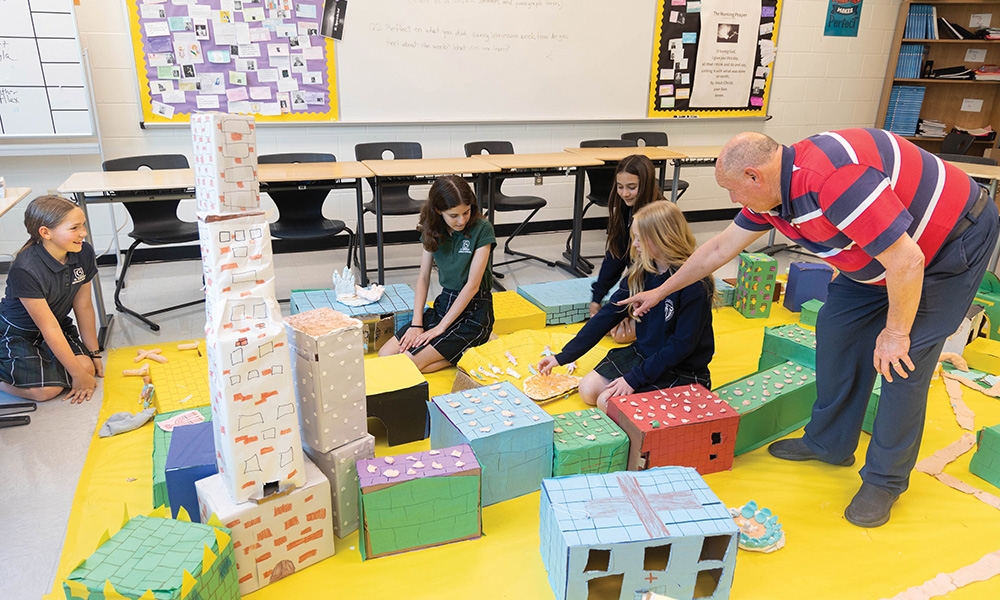 Fifth graders walk with Jesus as they build Jerusalem