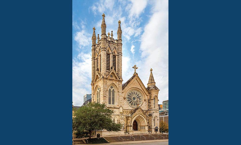 St. Mary Cathedral sits just one block south of the State Capitol in downtown Austin.