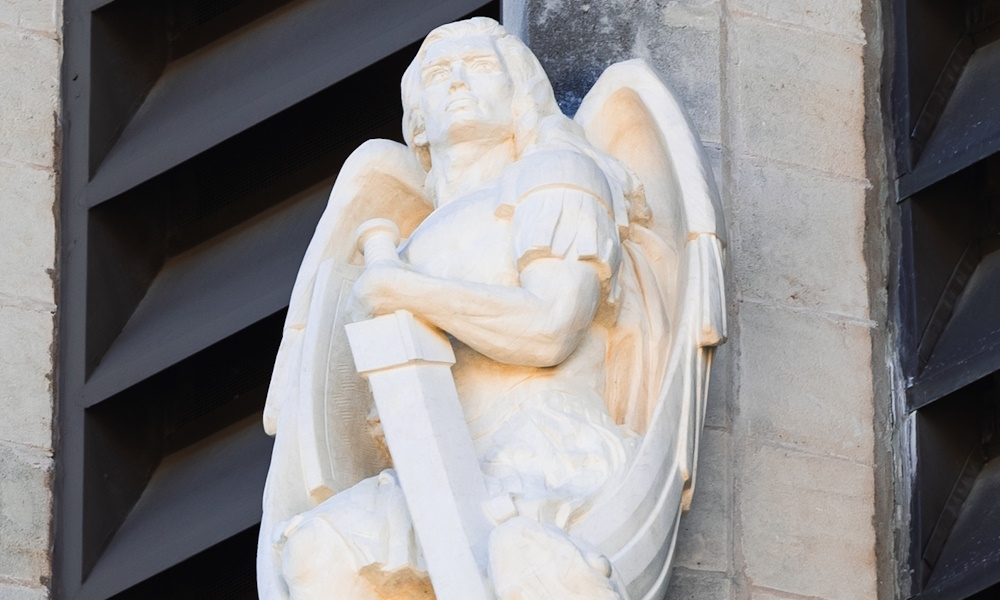 Cathedral’s St. Michael statue stands guard over Austin